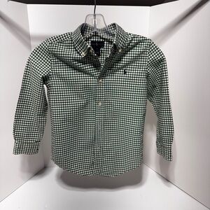 Ralph Lauren Boys  Green Plaid Button Down Shirt size 7